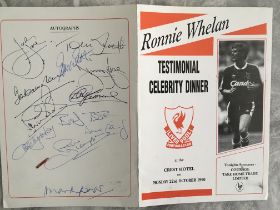 Liverpool Signed Football Menu + Programmes: Ronni