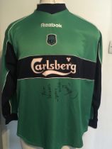 Dudek Signed Liverpool Goalkeepers Football Shirt: