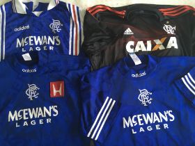 Glasgow Rangers Football Shirts: Includes 3 homes