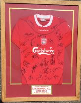 Liverpool 2010 - 2011 Signed Framed Football Shirt
