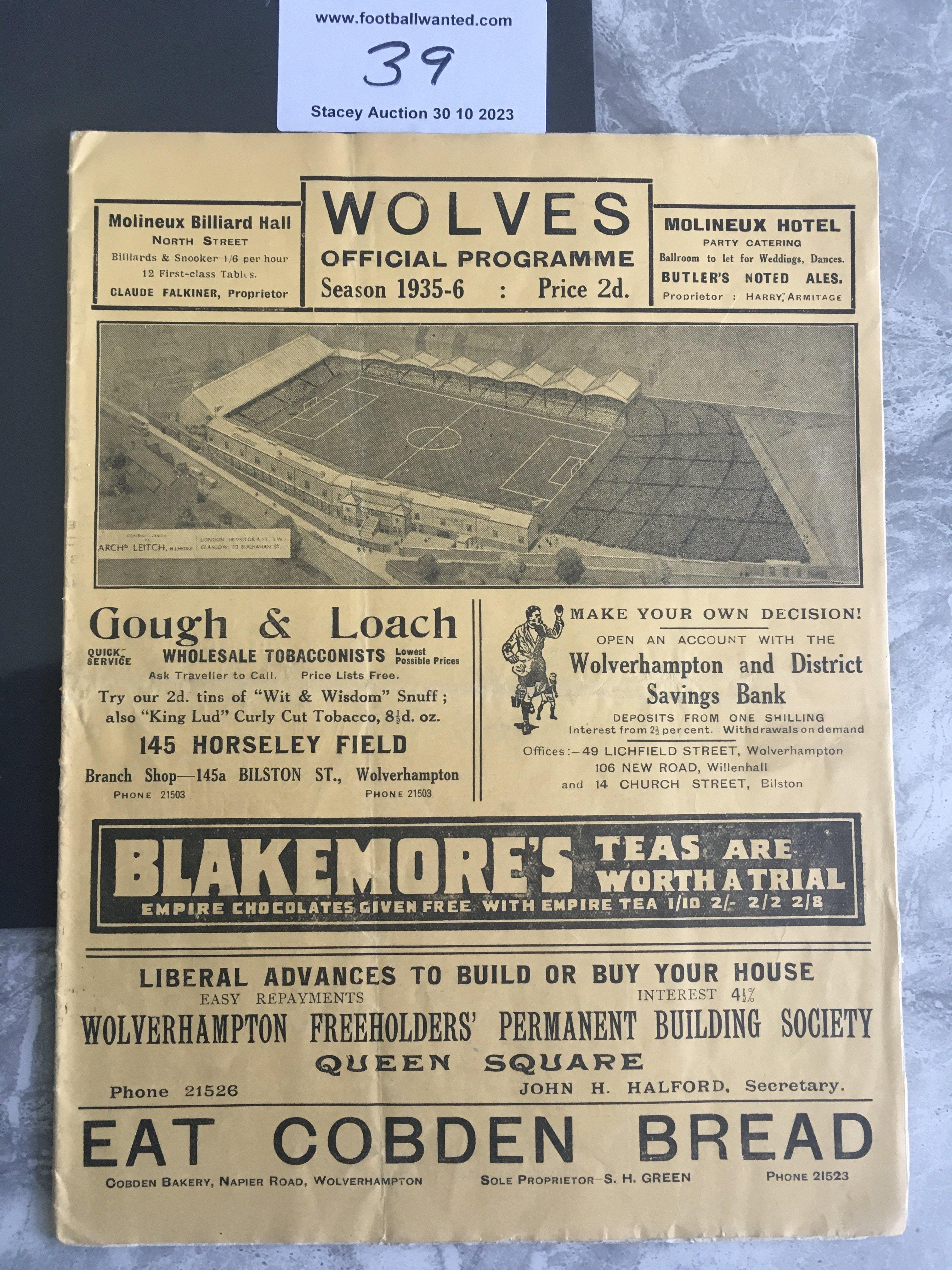1936 FA Cup Semi Final Football Programme: Fulham