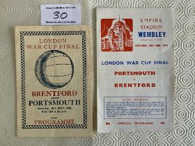 1942 Original + Pirate Cup Final Football Programm