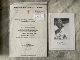 George Armstrong Arsenal Football Memorabilia: An
