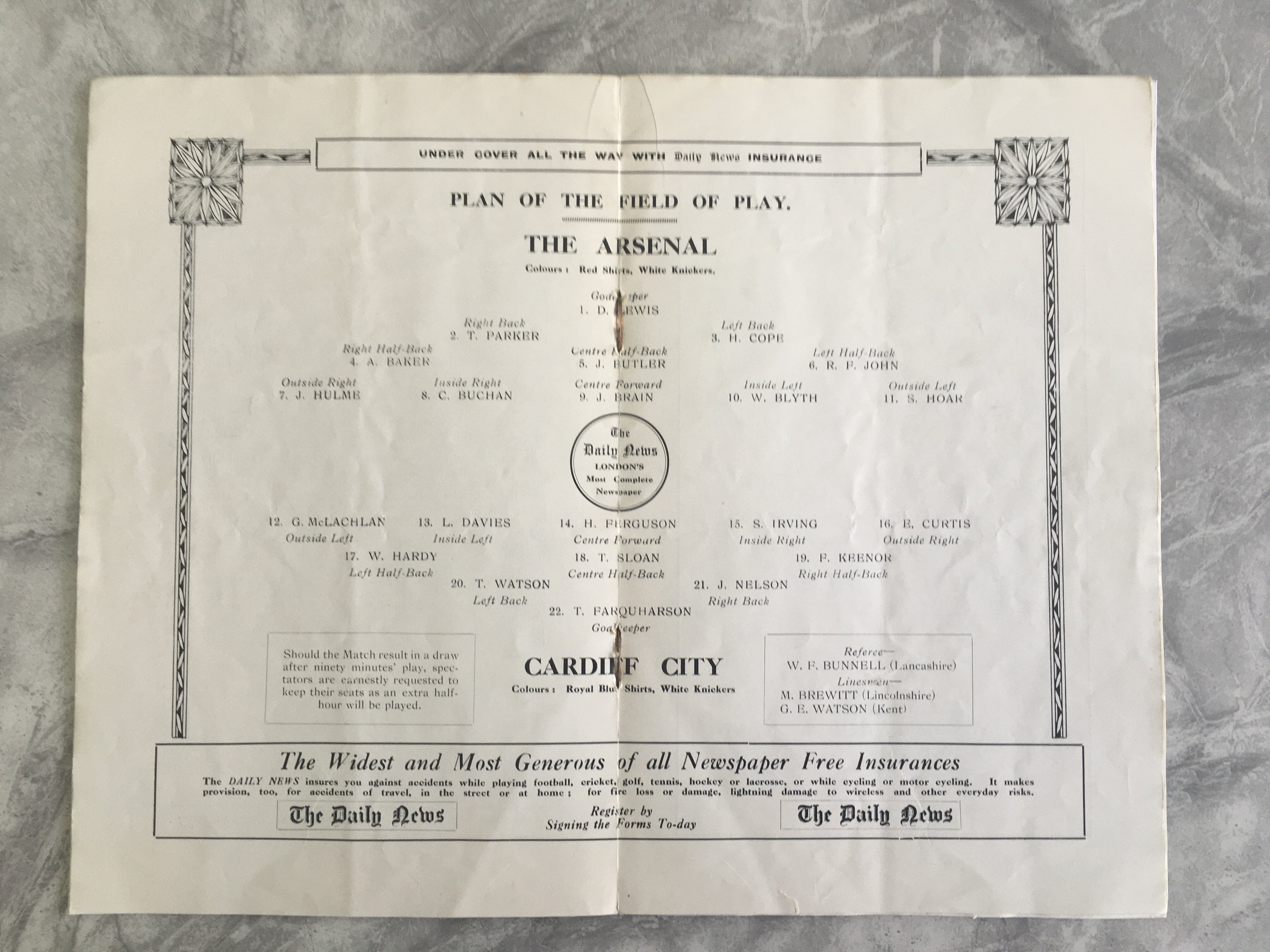 1927 FA Cup Final Football Programme: Back page ha - Image 2 of 3