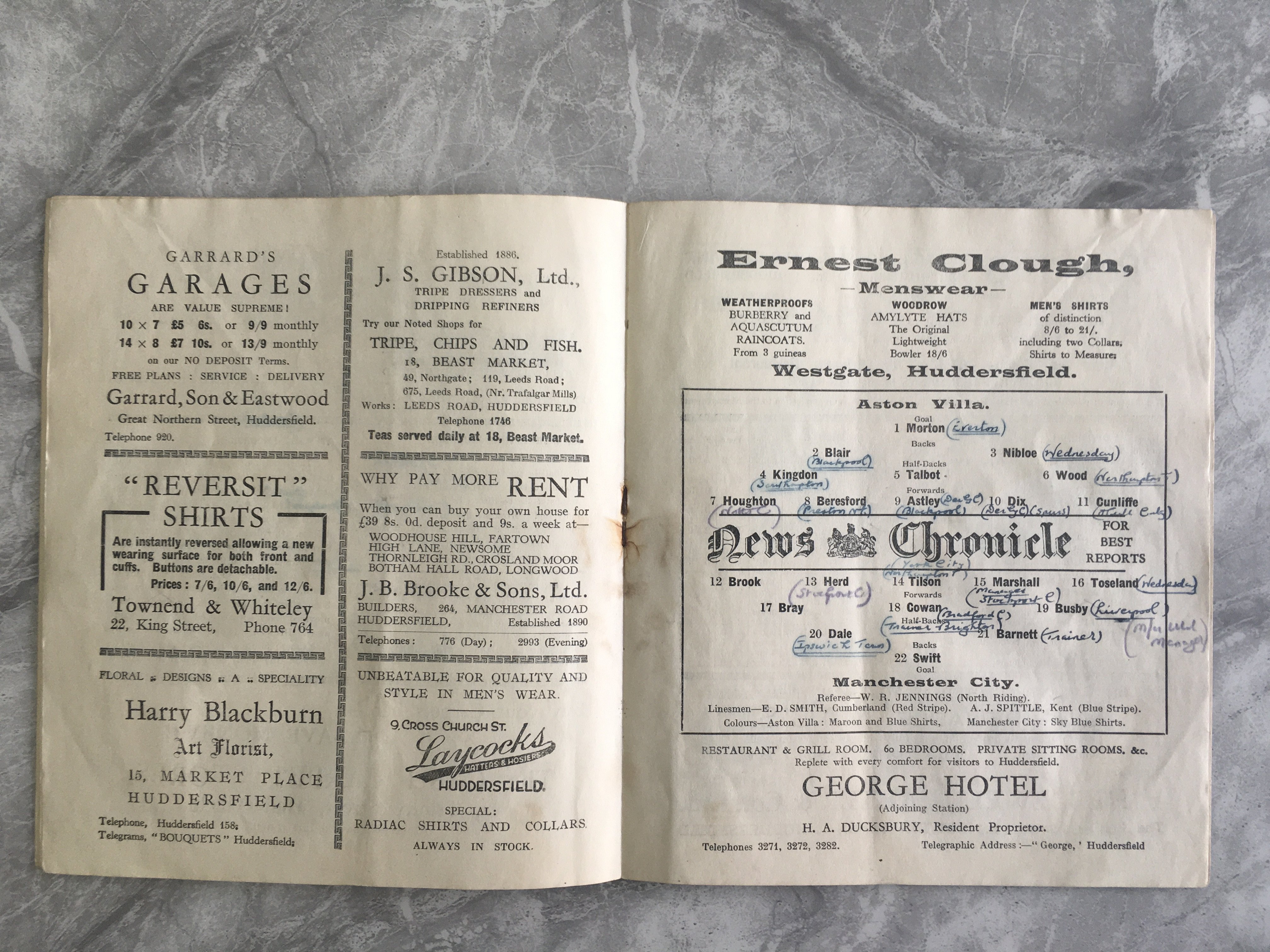 1934 FA Cup Semi Final Football Programme: Aston V - Image 2 of 2