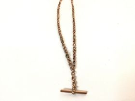 9ct gold fancy link Albert chain. Total weight 15.