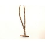 9ct gold fancy link Albert chain. Total weight 15.