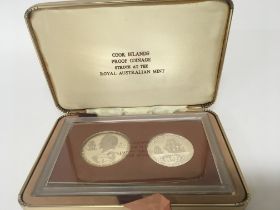 A Cook Island two coin silver proof set struck at