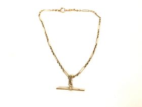 A 14k gold watch chain. 38cm length and 13.68g. Po