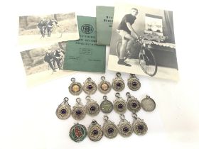 A Collection of silver Hallmarked Bicycle medals i