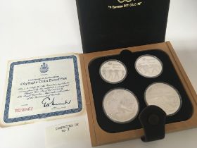 A cased set of silver proof 925 The Olympic Coin s