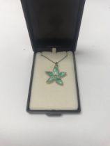 A Marius hammer enamelled silver pendant and chain