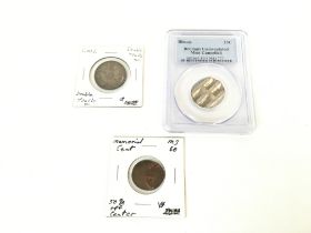 An Illinois uncirculated mint called 25c in slab a