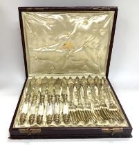 A Fine cased German .800 gilt Silver and mother of