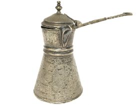 Egyptian silver coffee pot , 15cm tall. postage ca