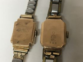 Two Vintage 18carat gold ladies watches. (2)