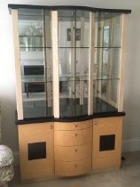 An Art Deco design Sina satinwood finish display c