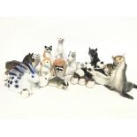 A collection of various Porcelain Russian animal f