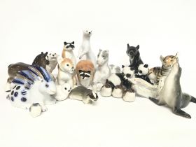 A collection of various Porcelain Russian animal f
