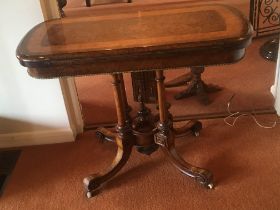 A Quality inlaid walnut Victorian card table the h