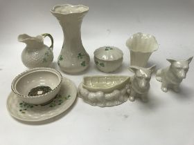 A collection of Belleek Irish porcelain items, inc