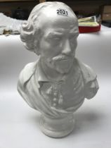 A Large composition bust of william Shakespeare, a