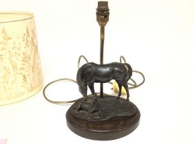 A bronze lamp with horse and foal. Approximately 3