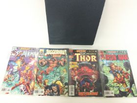 Four Marvel comics signed by various artists inclu