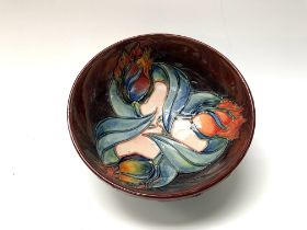 A small Moorcroft pottery bowl, Red Tulip design 1