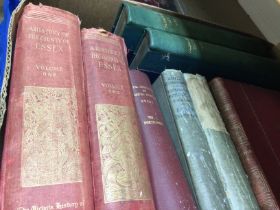 A box of books including History of Essex , Royal