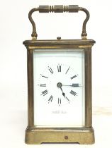 A Hawley & Co brass carriage clock, dimensions 7x8