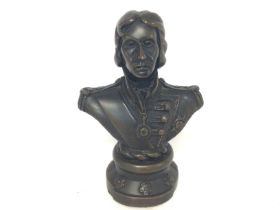 A small Bronze bust of Lord Nelson with fine detai