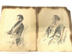 A pair of Early Victorian pencil portraits by Will