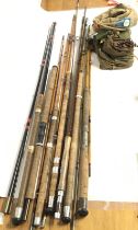 A collection of various vintage Fly Fishing rods i