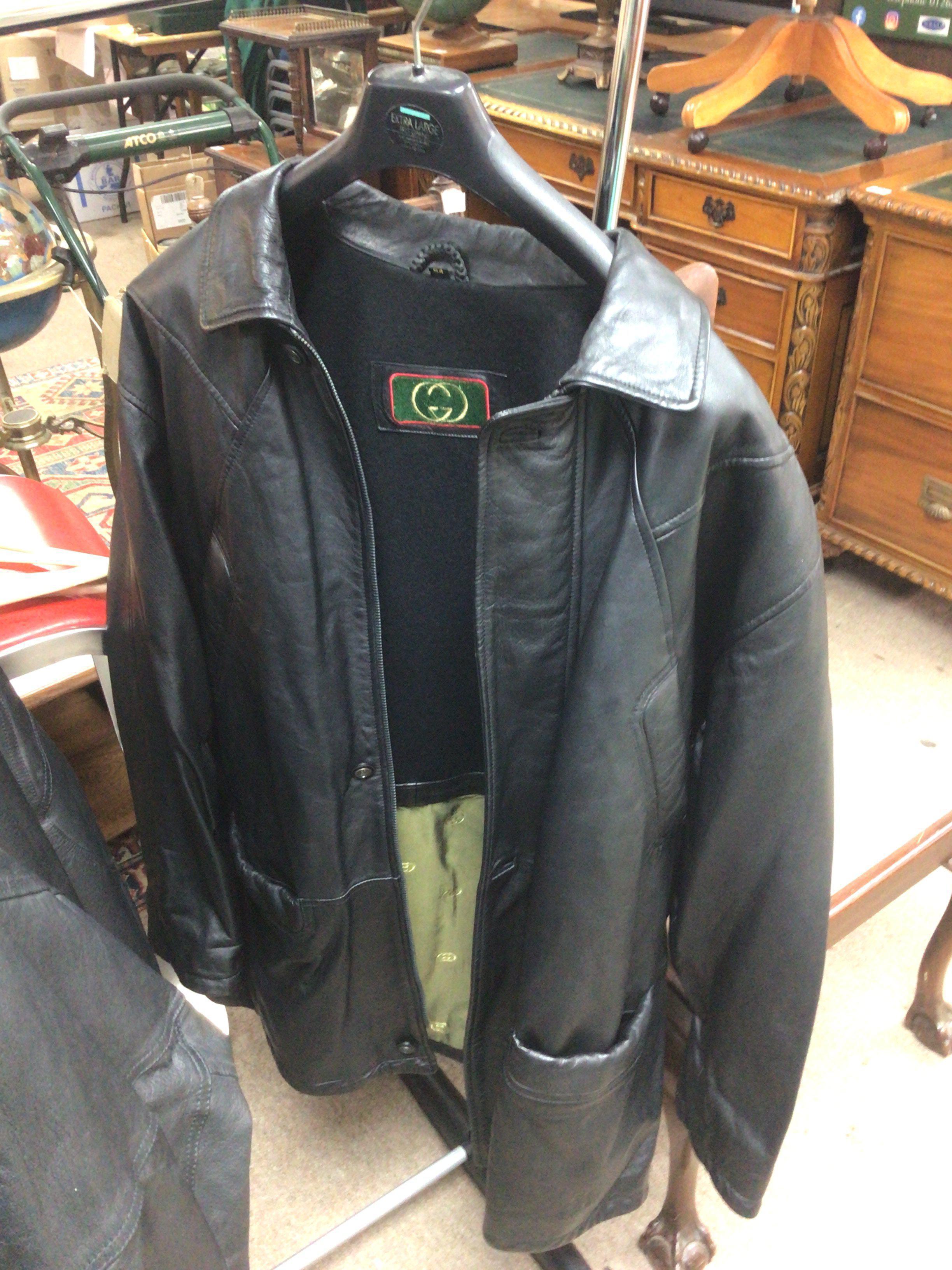 Vintage leather jackets including Gucci, John Roch - Image 2 of 3