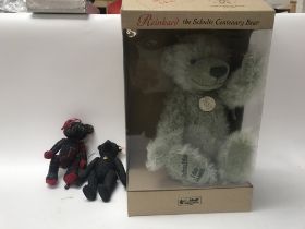 Four boxed Steiff bears, including the rice hard S