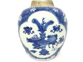 An Kangxi period porcelain blue and white ginger j