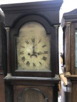 A oak eight day cased long case clock the a the ar