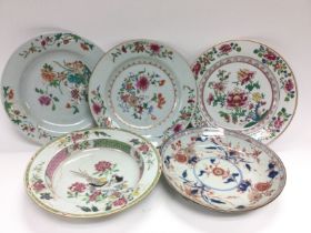 A collection of Oriental plates, various designs a