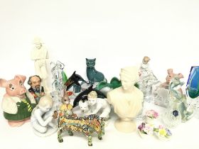 A large collection of various ceramics including a