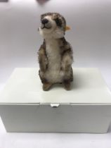 A small sized original Steiff mungo meerkat. Appro