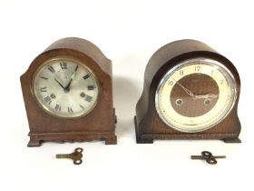 Two mantle clocks including a Smithâ€™s Enfield on