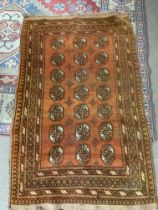 A Orange ground Persian rug 192 x 115cm together w