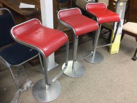 Three modern design La Palma gas strut stools. Shi