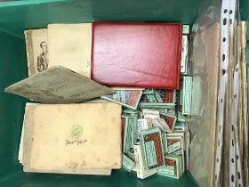 A box of Players, W.D & H.O.Wills etc cigarette cards together with Players books including albums