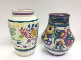Two Poole vases including a Carter Stabler Adams e