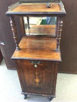 An Edwardian Coal scuttle cabinet with inlaid desi