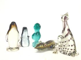 Art glass animals, including Langha Glass and othe