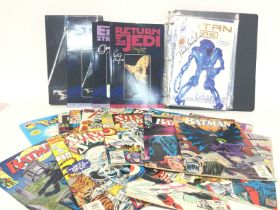 A collection of comic books including various DC &