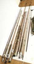 A collection of various vintage Fly Rods including